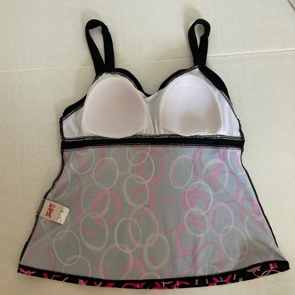 Jamaica Bay Black Pink circles Halter Tankini 12 - Picture 9 of 16